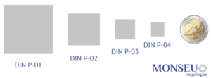 Monseu Recycling : Norme DIN 66399 : taille des particules